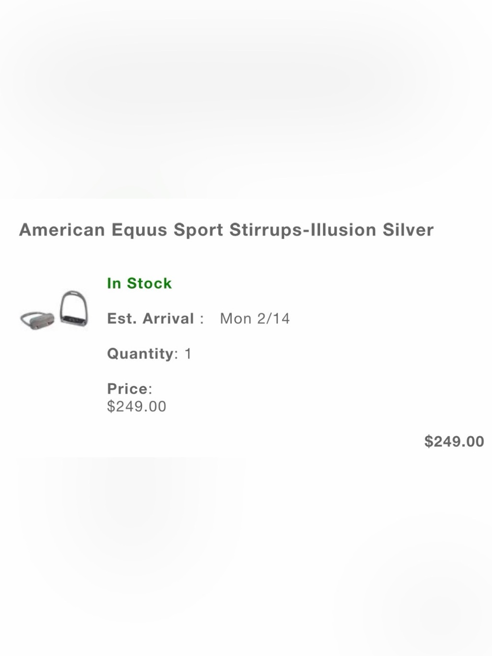 American Equus Hunter Stirrups - Illusion Silver - Picture 2 of 3